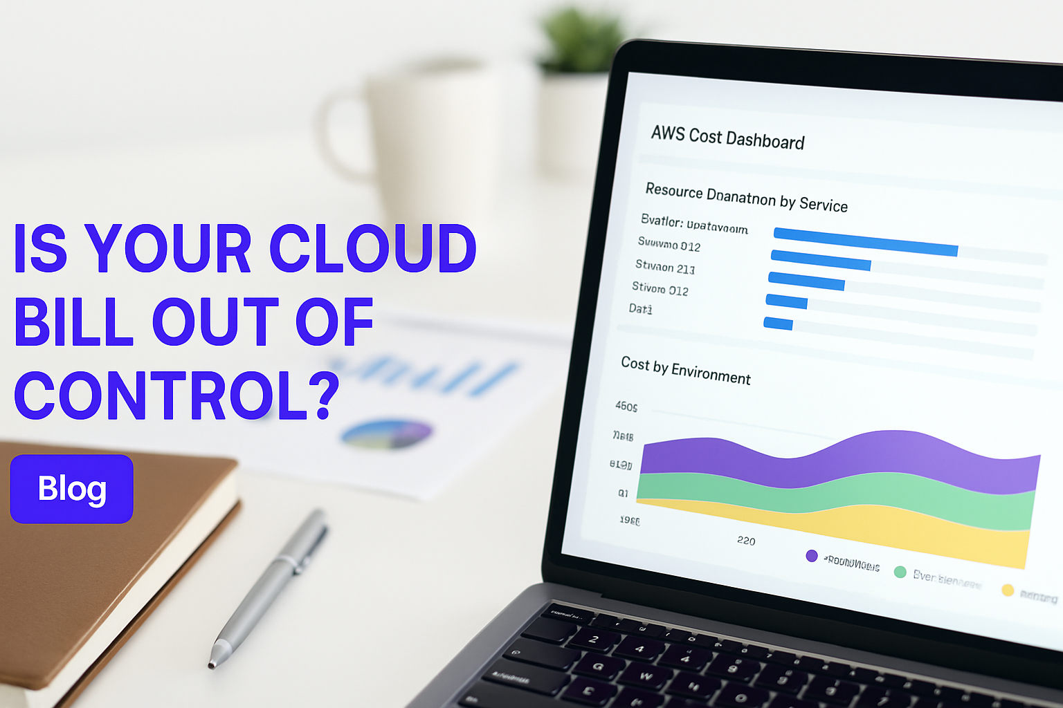 Cloud cost analysis dashboard with resource allocation and spending trends